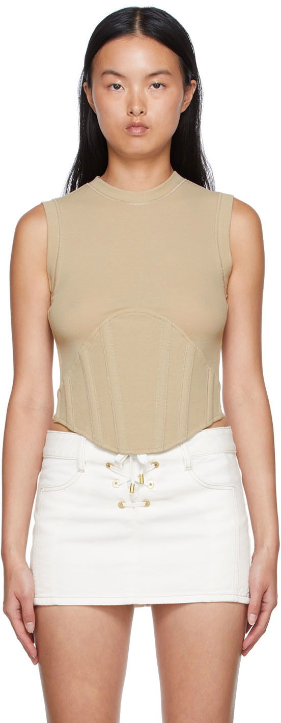 Безрукавка Dion Lee Cotton Fitted Tank Top бежевий | C3048S22