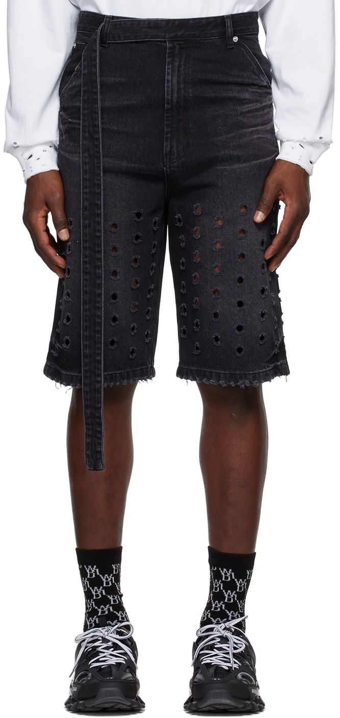 Шорти We11done We11done Denim Eyelet Shorts чорний | WD-DP1-22-358-M-WB