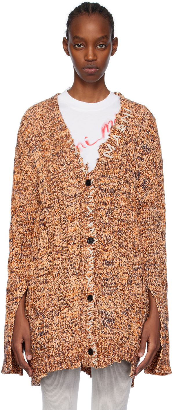 Cветр Marni Distressed Cardigan Помаранчевий | CDMD0329Q0 UFC068