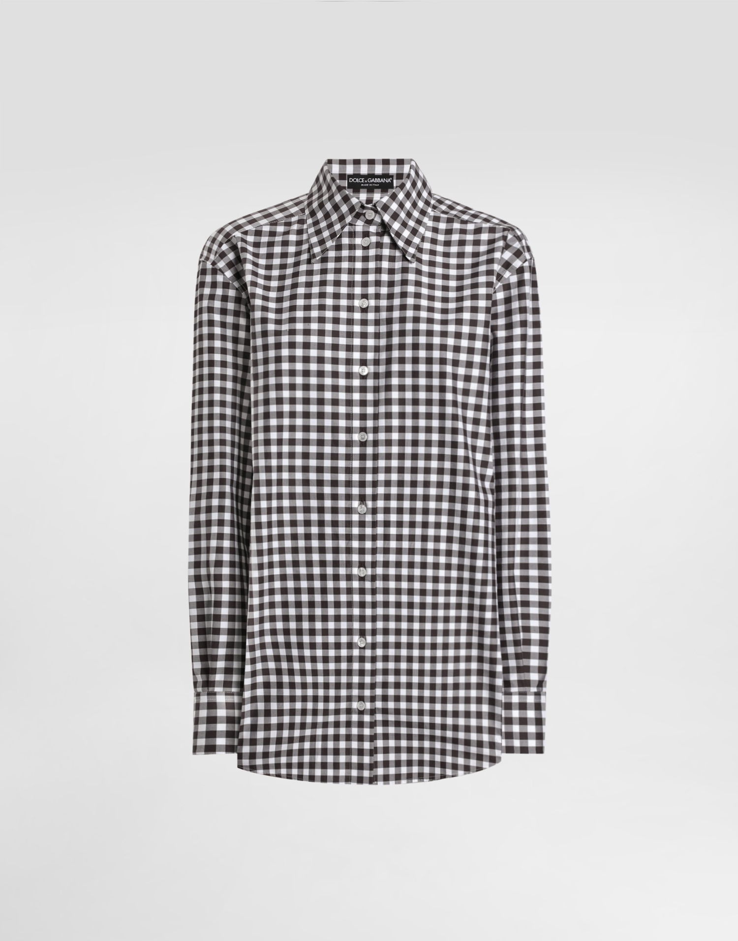 Сорочка Dolce & Gabbana Dolce & Gabbana Cotton Gingham Check Button-Down Shirt Коричневий | F5Q08TFQ5MYS8101, 0