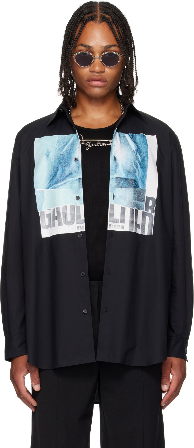 Сорочка Jean Paul Gaultier Jean Paul Gaultier Oversized 'Water' Shirt чорний | 25/03-U-ST030-W014P-0055