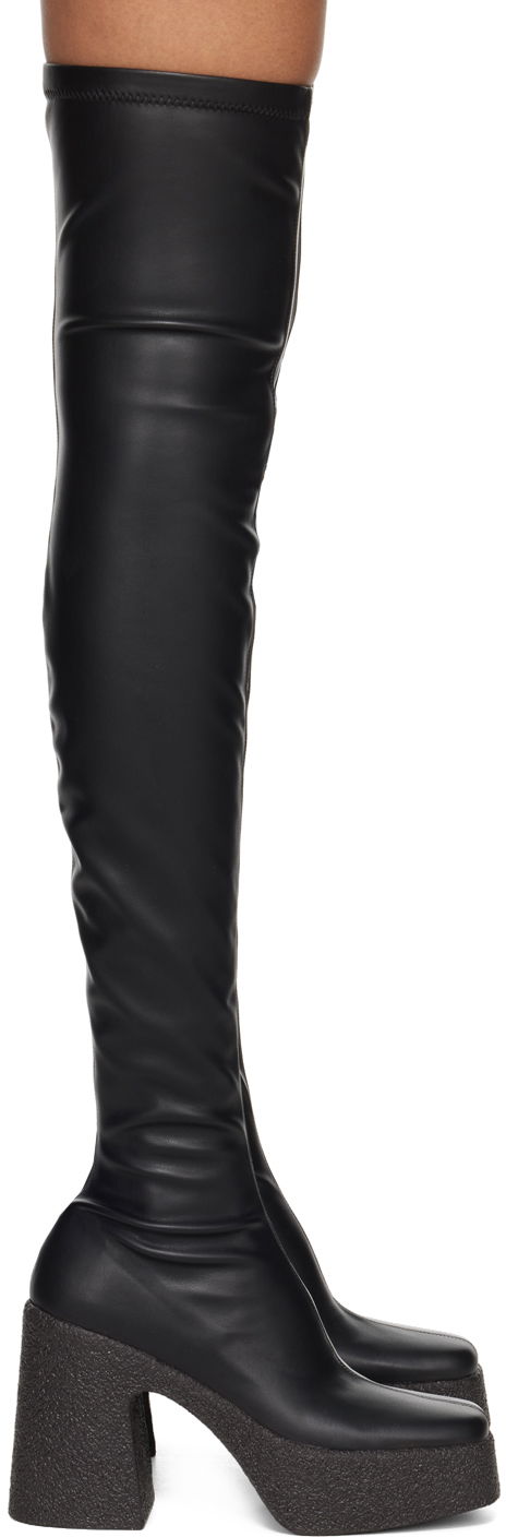 Кросівки та взуття Stella McCartney Stella McCartney Skyla Thigh-High Platform Boots чорний | 596408W1CV0