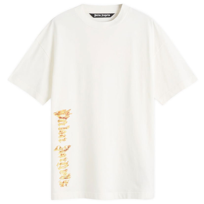 Футболка Palm Angels Burning Palm T-Shirt білий | PMAA001F24JER0080376