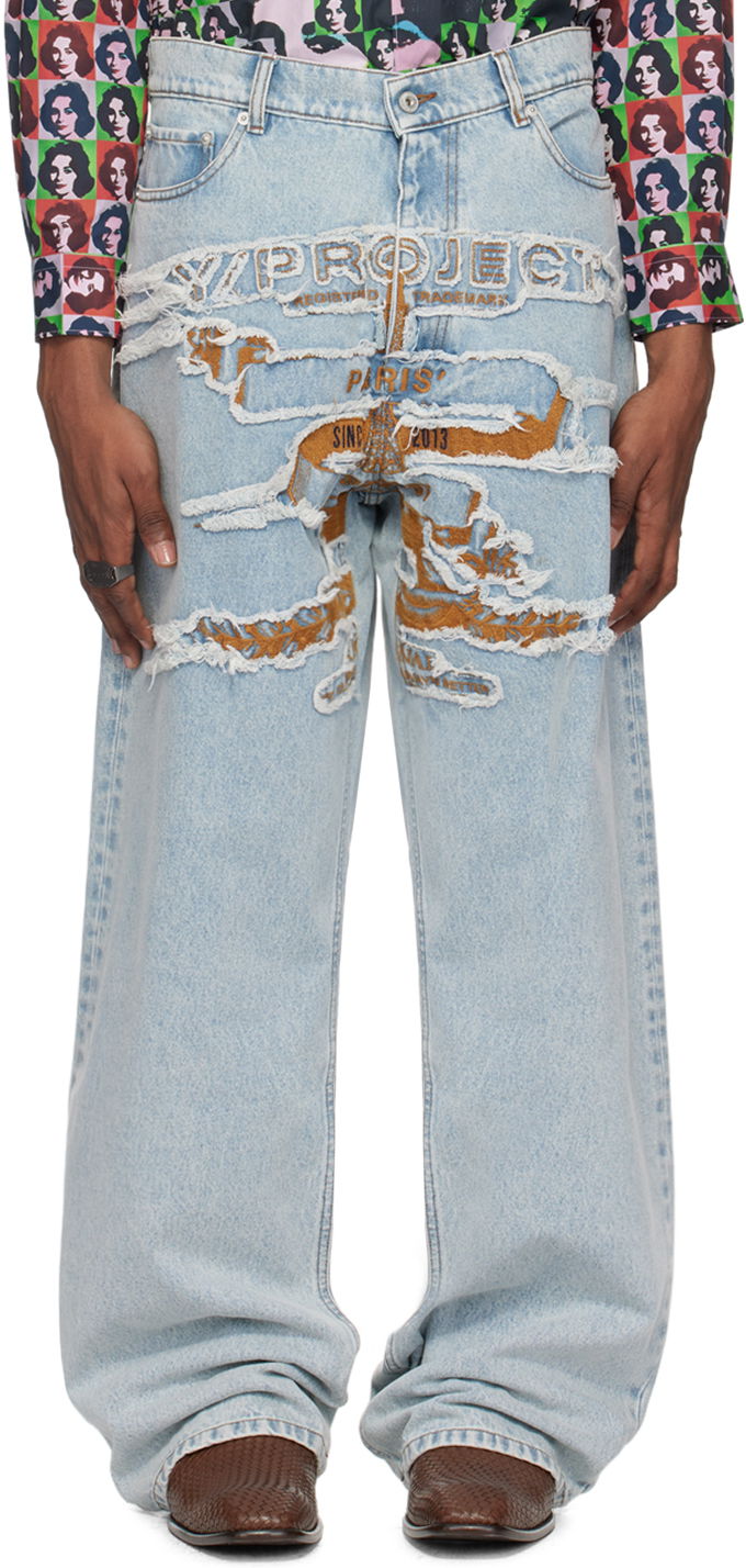 Джинси Y/PROJECT Blue 'Paris' Best' Jeans Синій | 207PA005