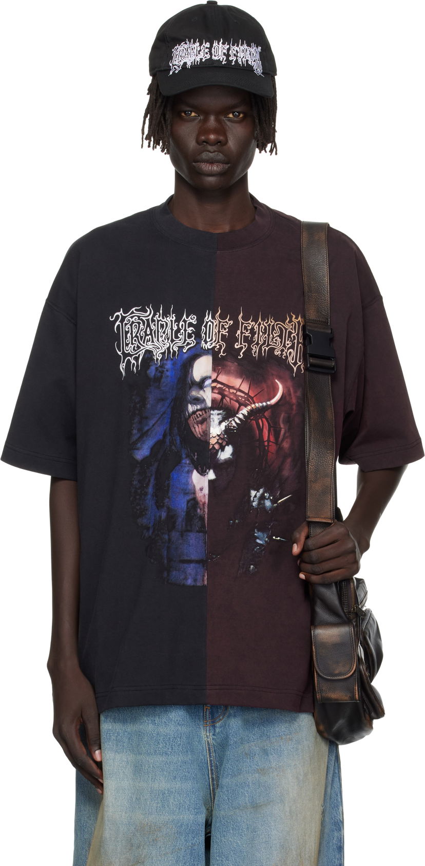 Футболка VETEMENTS Vetements Cradle of Filth Cut-Up Oversized T-Shirt чорний | UCF76TR900BR
