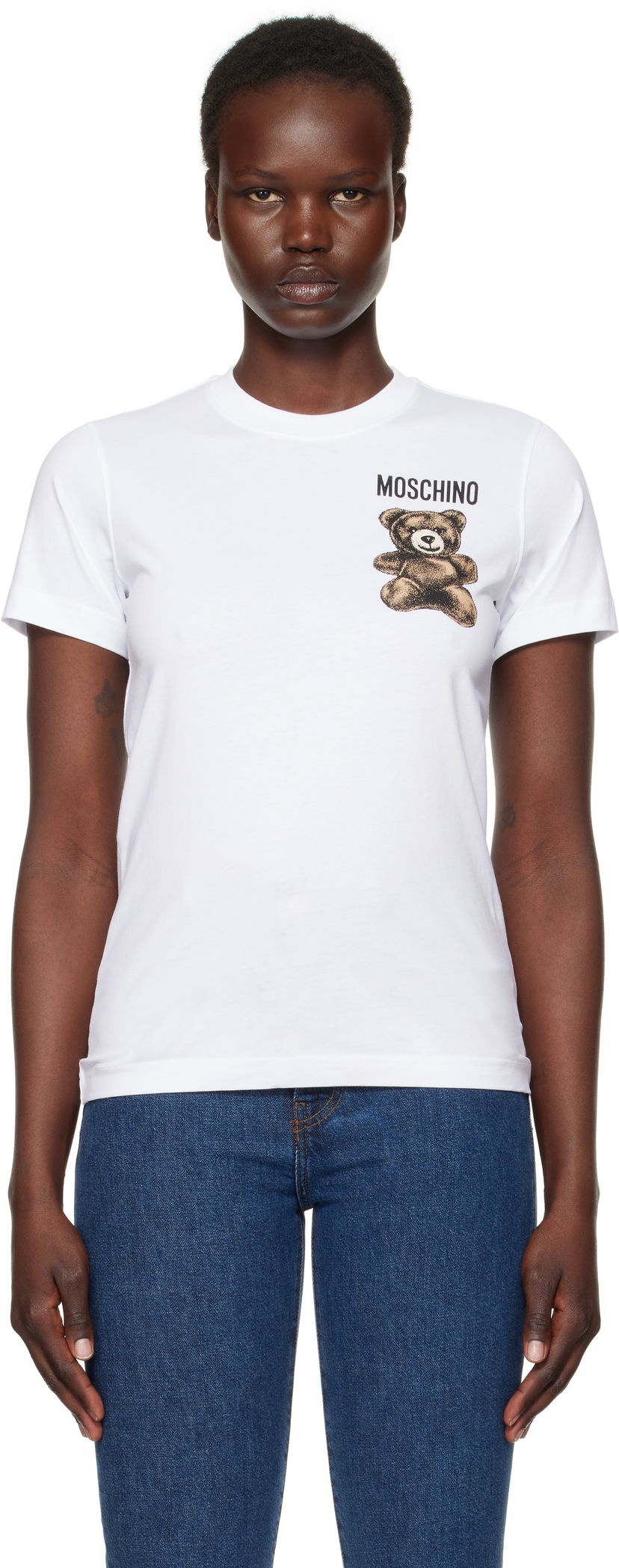 Футболка Moschino Teddy Bear Print T-Shirt білий | V070805411001