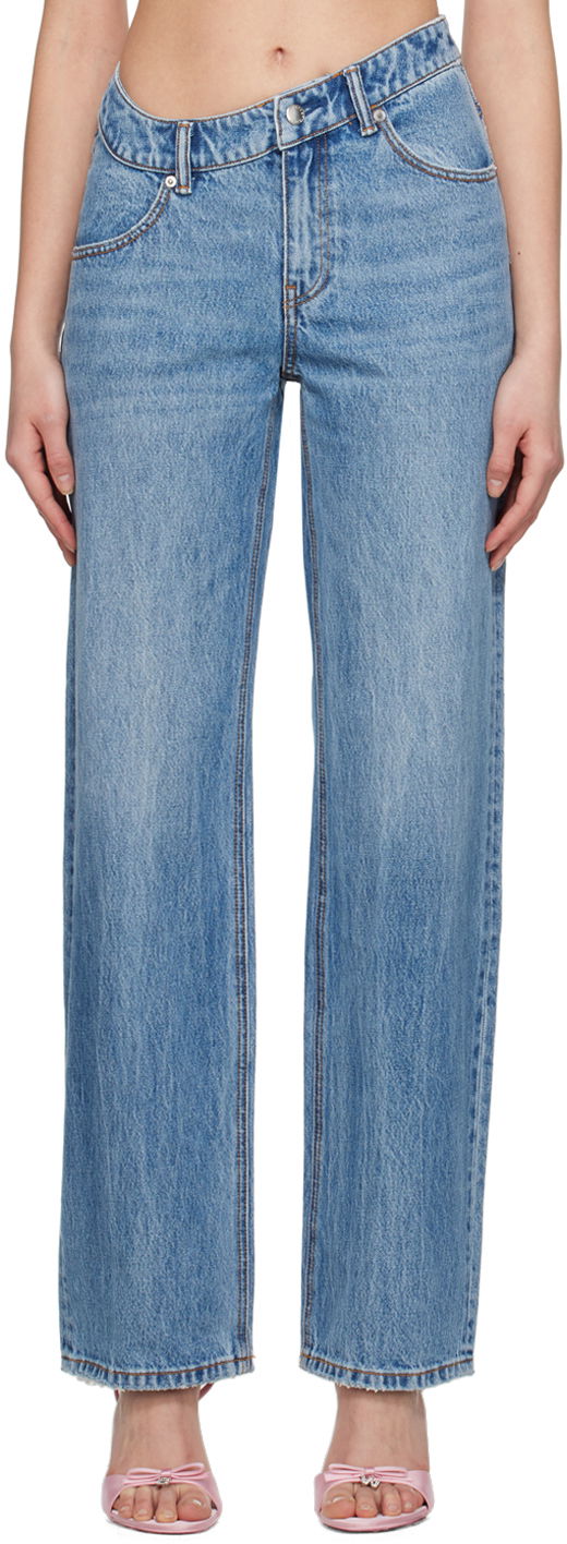 Джинси Alexander Wang Alexander Wang Asymmetric Slouchy Jeans Синій | 4DC2234548