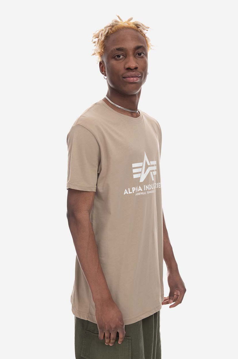 Футболка Alpha Industries Basic T-Shirt With Print бежевий | 100501.679