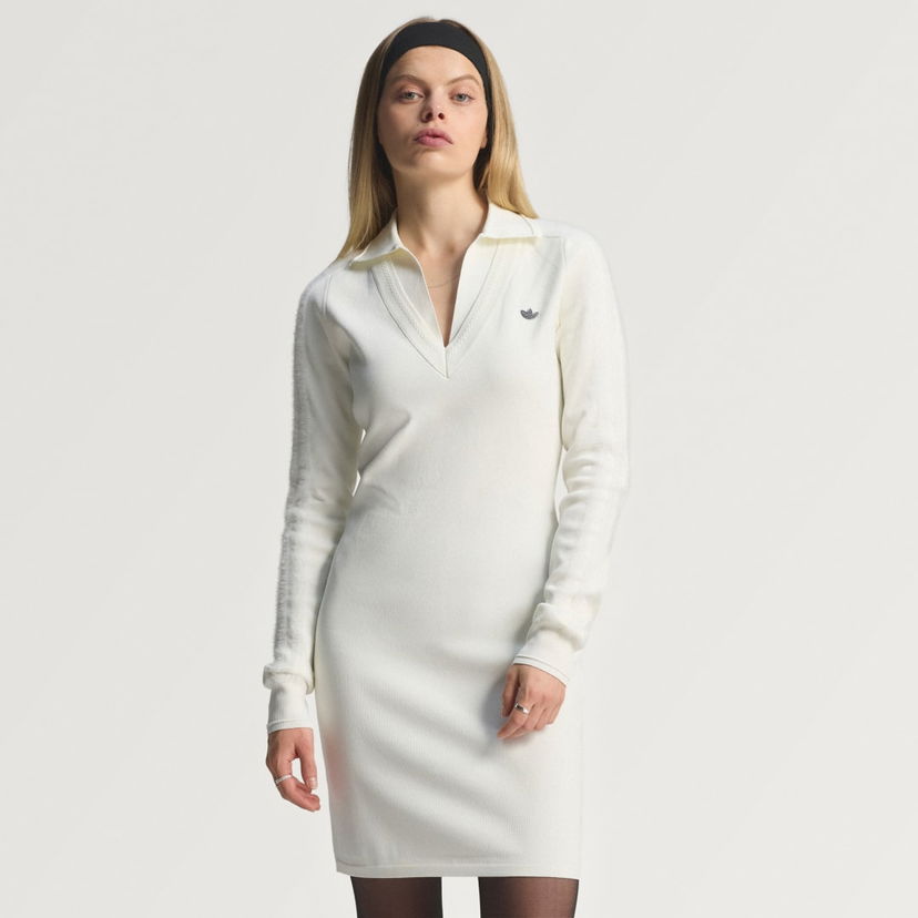 плаття adidas Performance Long Sleeve Collared Dress білий | JW7322