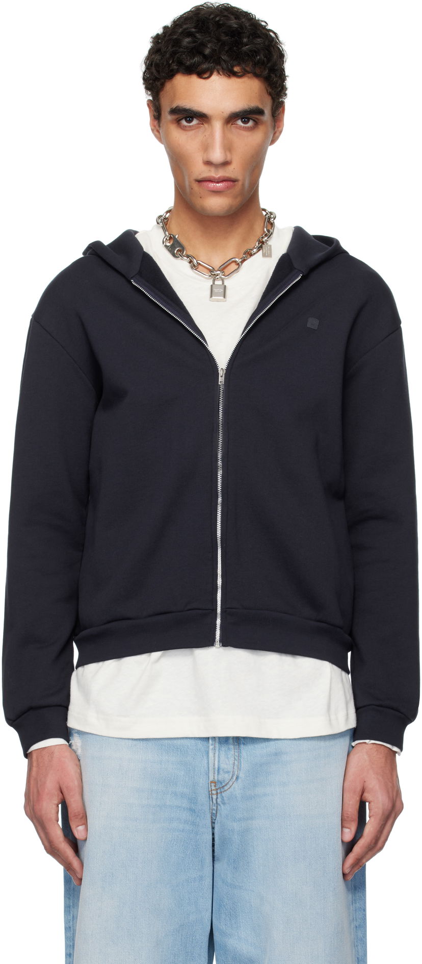 Світшоти Acne Studios Acne Studios Zip-Up Hoodie темно-синій | CI0185-