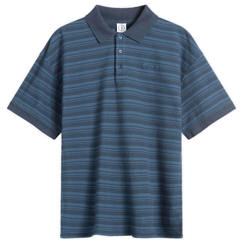 Сорочка поло Polar Skate Co. Men's Stripe Surf Polo Shirt, Large Синій | PSC-SP25-47