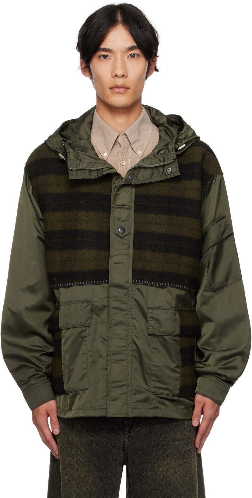 Куртка Andersson Bell Andersson Bell Check Layered Hooded Jacket Зелений | awa717u