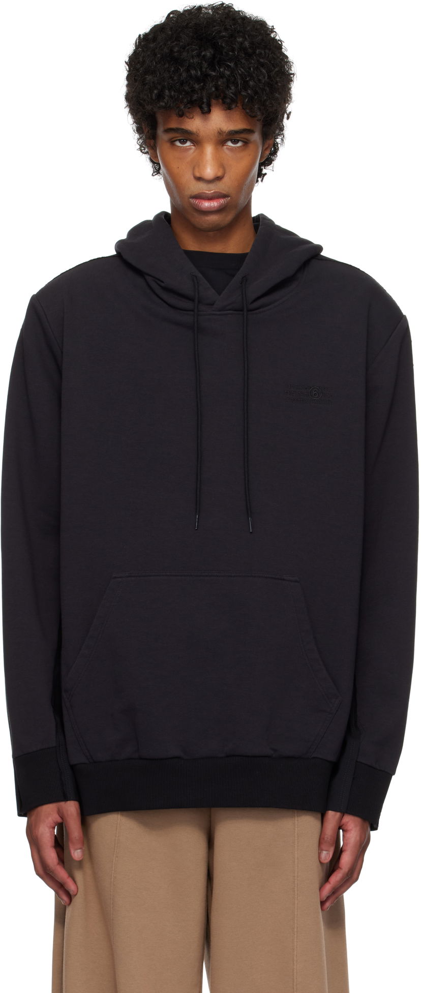 Світшоти Maison Margiela MM6 Maison Margiela Paneled Hoodie чорний | SH0GU0022 MTJ018