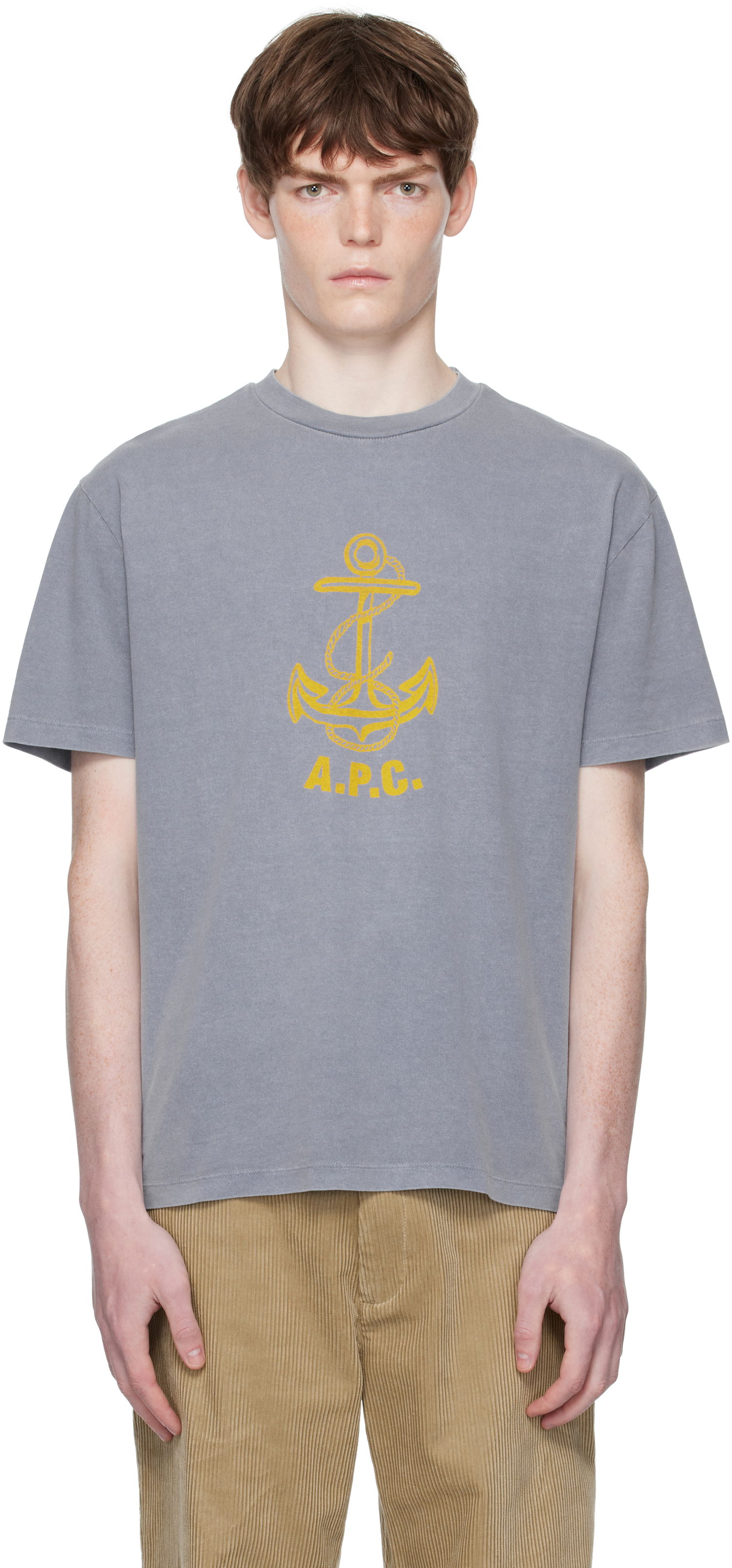 Футболка A.P.C. A.P.C. Davy Anchor Graphic Tee Сірий | COHBS-H26518, 0