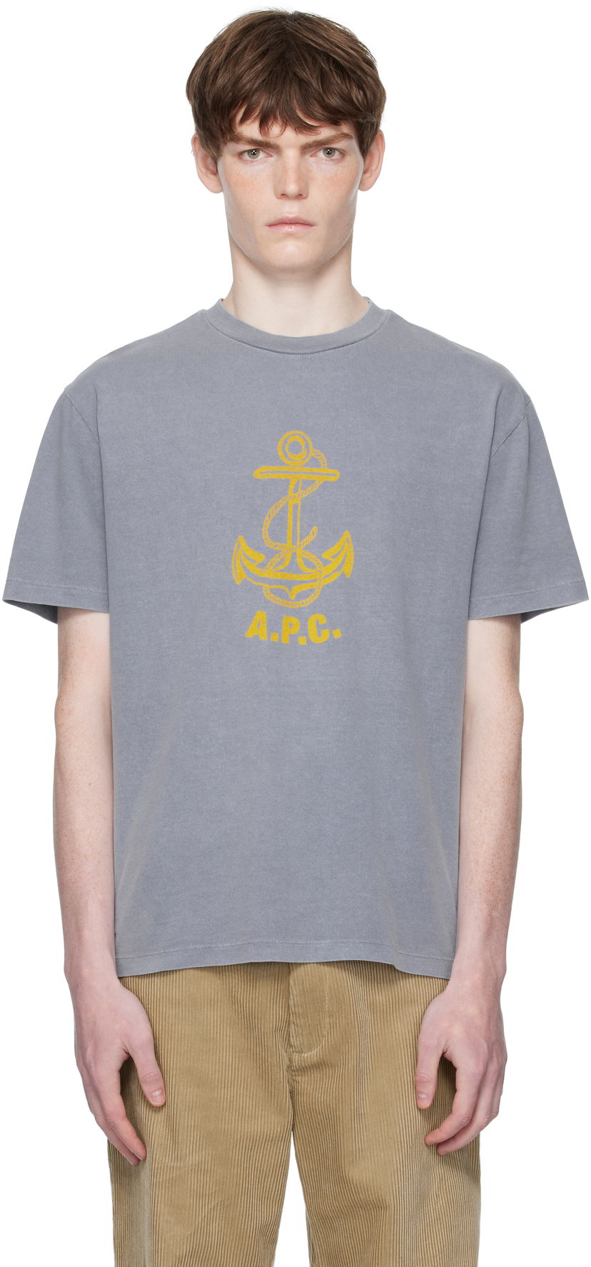 Футболка A.P.C. A.P.C. Davy Anchor Graphic Tee Сірий | COHBS-H26518