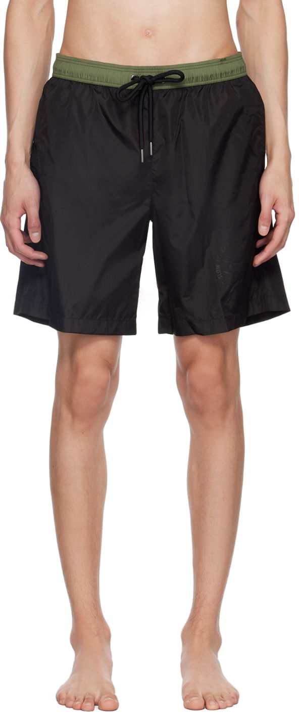 Купальники Moncler Black 'Slow Living And Good Vibes' Swim Shorts чорний | J10912C0000653326