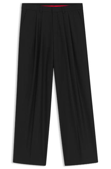 Штани BOSS Modern-Fit Wool-Blend Twill Trousers чорний | 50547242