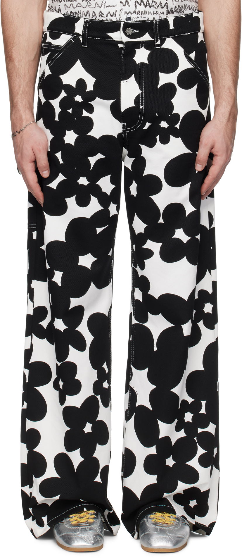 Штани карго Marni Marni Dillies Print Cargo Pants білий | PUMU0287A0 UTC462