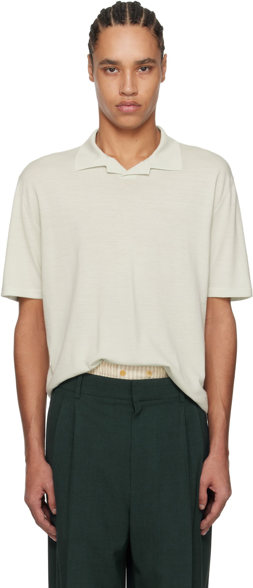 Сорочка поло The Row The Row Mauro Knit Polo Зелений | 919-Y590