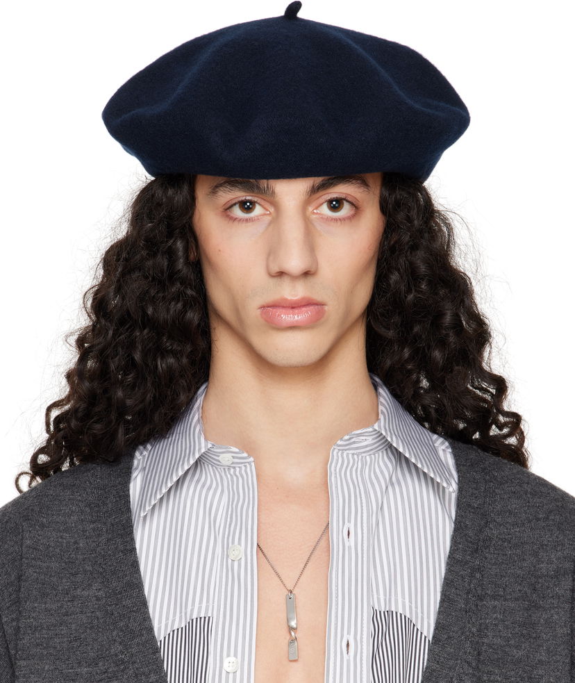 Берет Maison Margiela Maison Margiela Heavy Wool Beret темно-синій | S50TC0075 M13115
