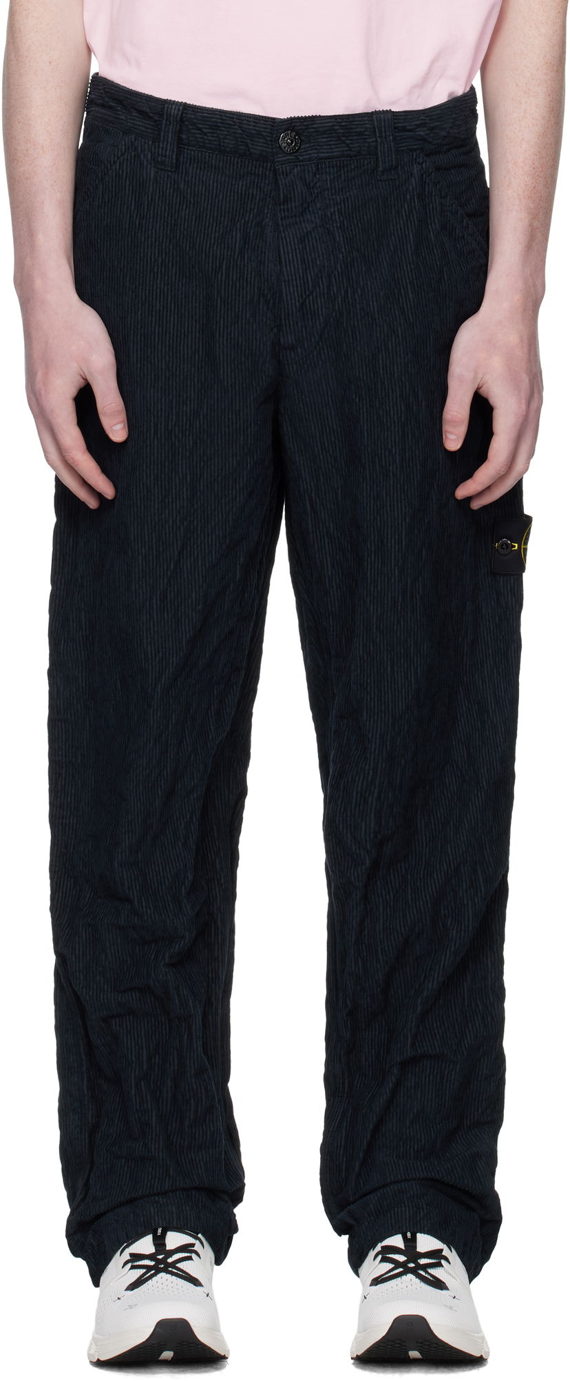 Штани Stone Island Wrinkled Corduroy Trousers темно-синій | K2S15 3100026 S0229