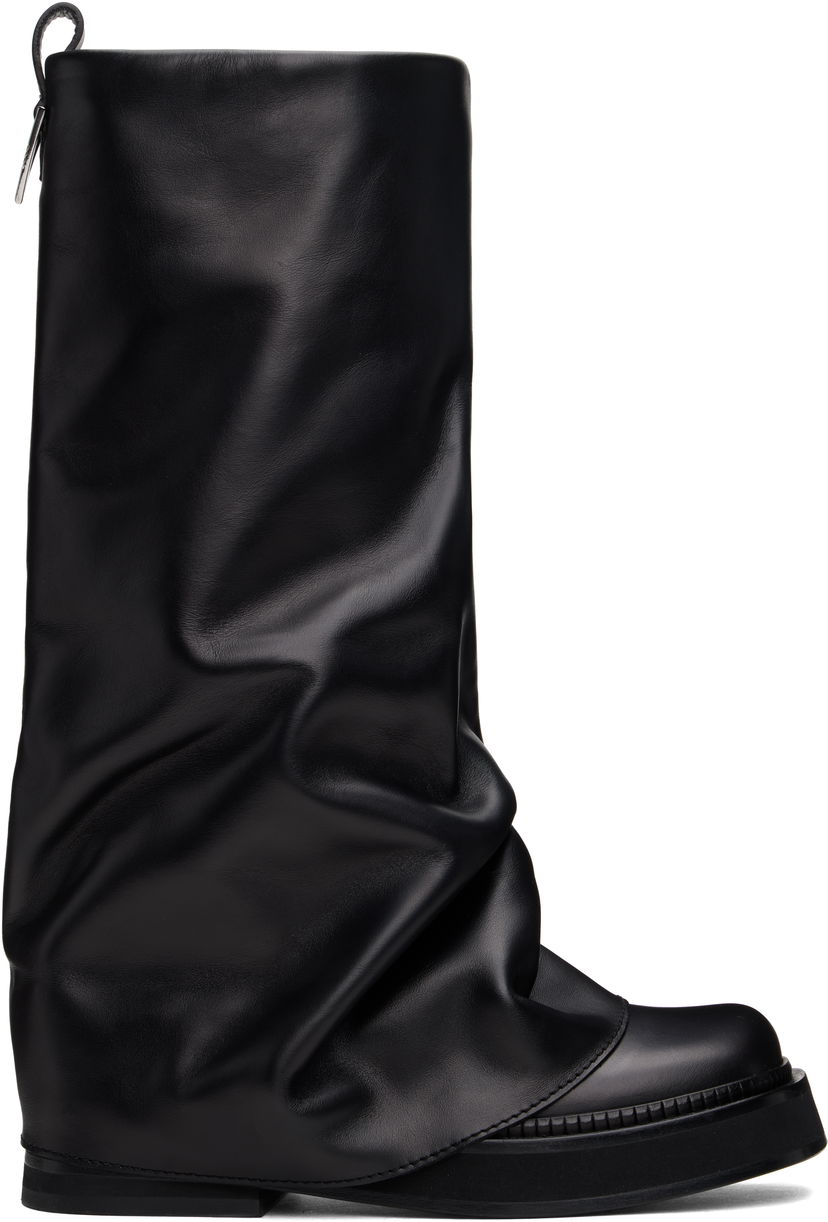 плаття The Attico Attico Robin Slouch Leather Boots чорний | 241WSH00798 LBT019AA