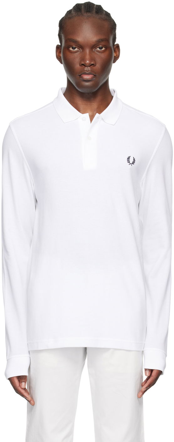 Сорочка поло Fred Perry Long Sleeve Polo білий | M6006