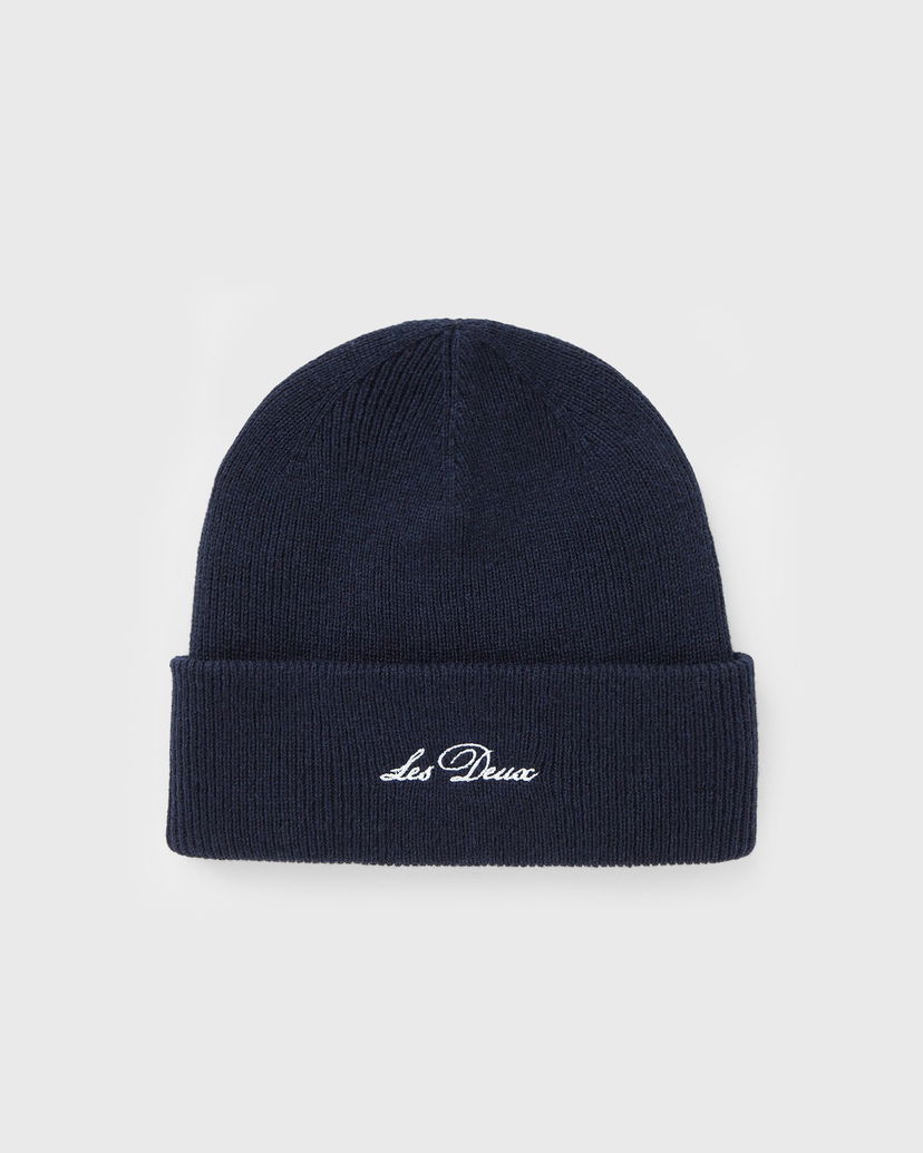 Шапка Les Deux Wayne Embroidered Beanie темно-синій | 1000673-460