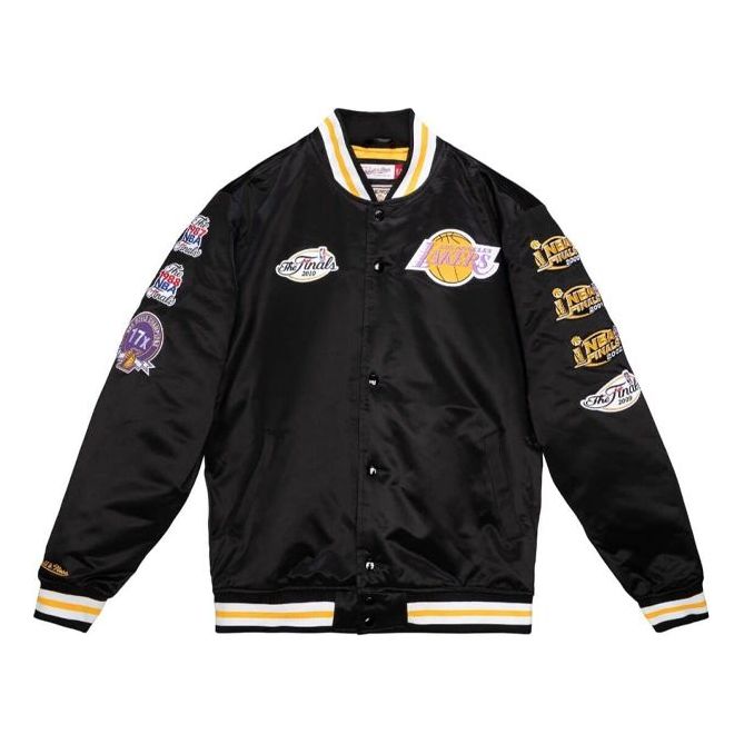 Куртка бомбер Mitchell & Ness Mitchell & Ness Los Angeles Lakers Champ City Satin Jacket чорний | OJBF3232-LALYYPPPBLCK, 0