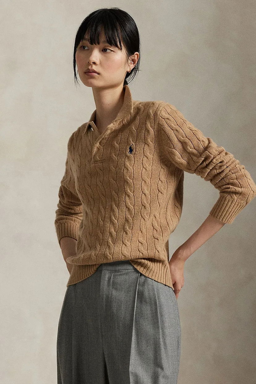 Cветр Polo by Ralph Lauren Polo Ralph Lauren Cable-Knit Wool Sweater бежевий | 211972132