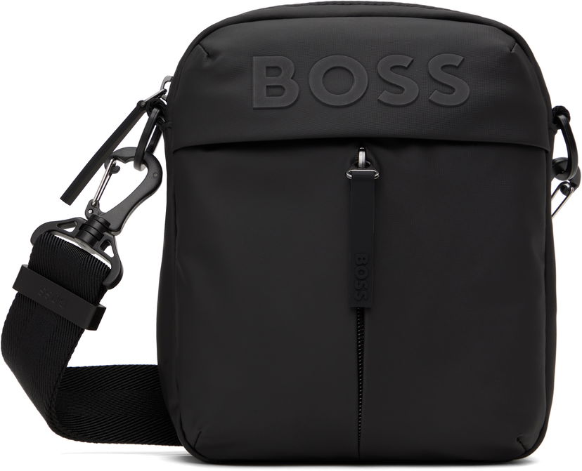 Сумка BOSS Faux-Leather Reporter Bag чорний | 50516893