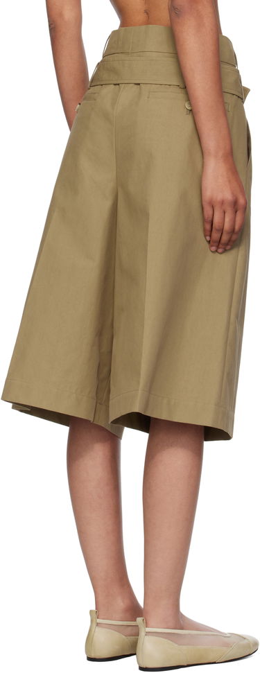 Шорти Simone Rocha Simone Rocha Wide Leg Multi Belt Loop Shorts бежевий | 4160 1267, 2