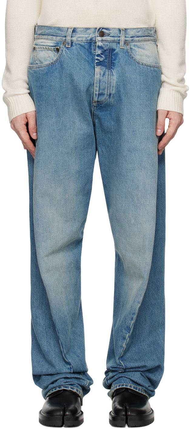 Джинси Maison Margiela Diagonal Seam Jeans Синій | S50LA0234 S30561