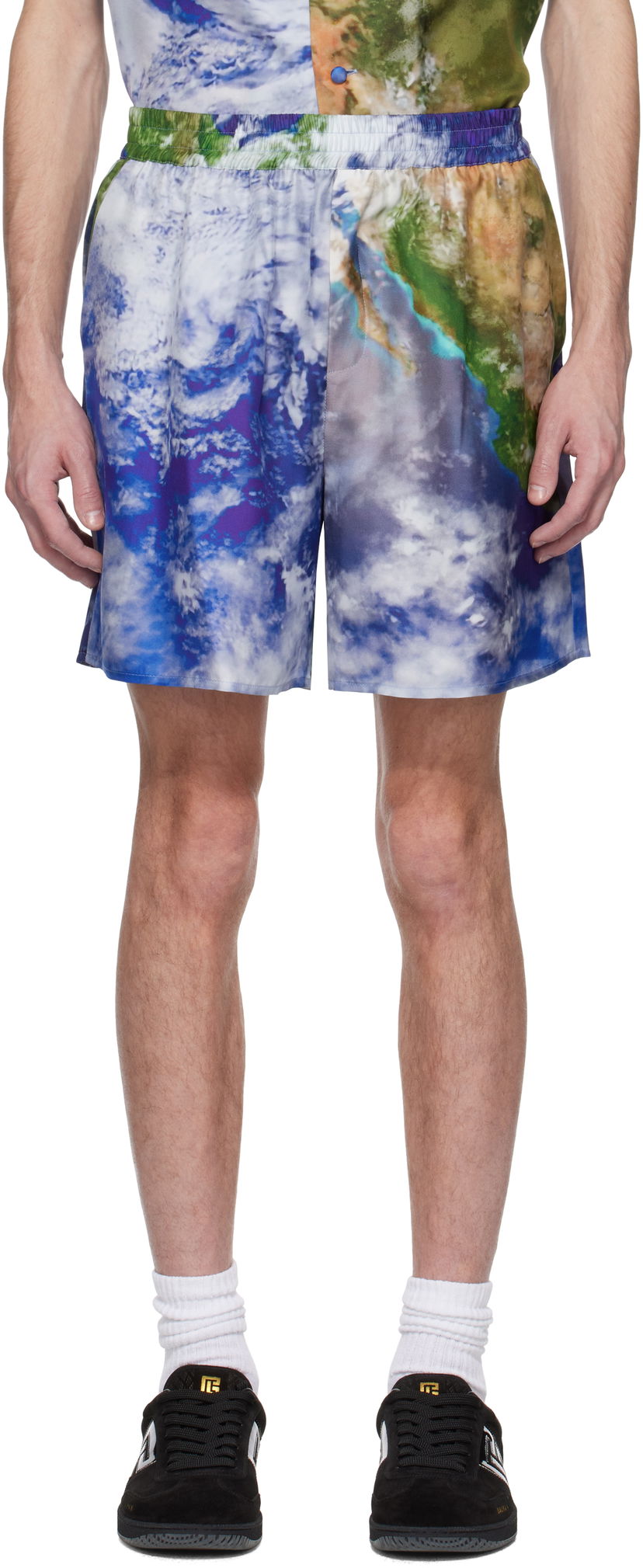 Шорти Balmain Balmain Earth Print Shorts Різнокольоровий | EH0PA145SE89