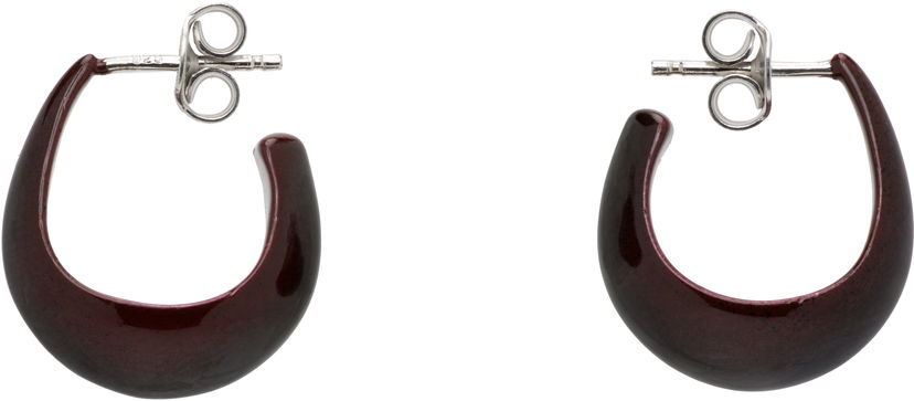 Сережки LEMAIRE Lemaire Curved Mini Drop Earrings Бордовий | AC278 LO0114