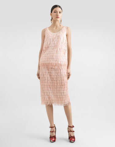 Спідниця Dolce & Gabbana Dolce & Gabbana Fringed Sequined Midi Skirt Рожевий | F4BCFTFLSLRF1218, 1