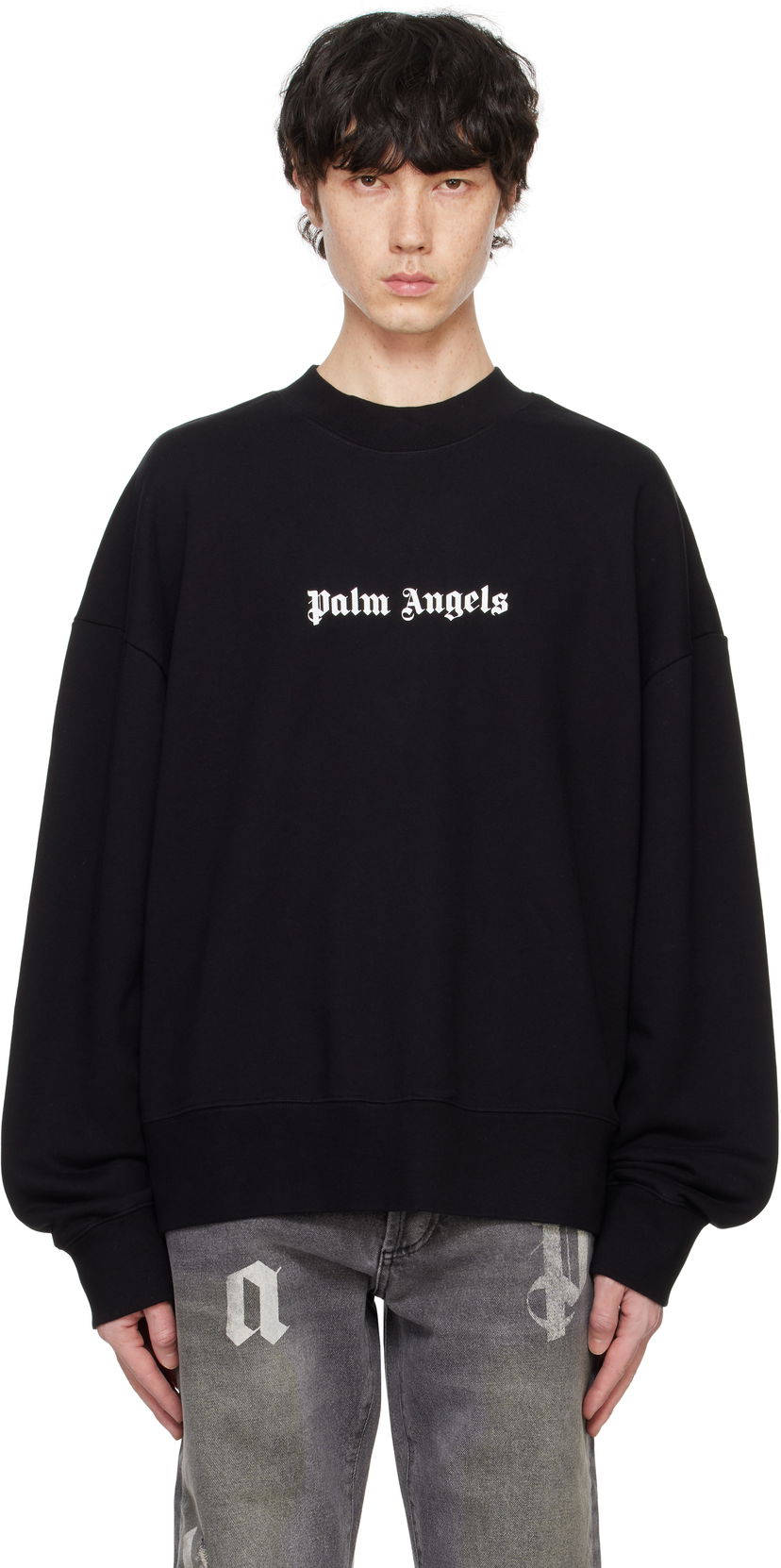 Світшоти Palm Angels Sweatshirt Classic Logo чорний | PMBA080C99FLE0011001