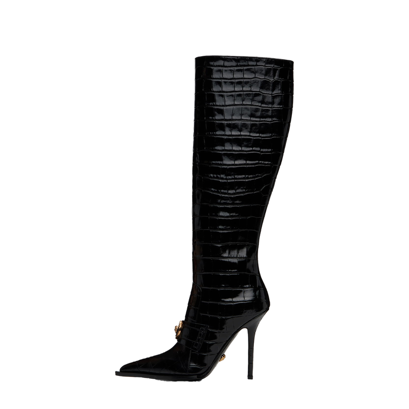 Кросівки та взуття Versace Croc-Effect Alia чорний | 1012029_1A08910