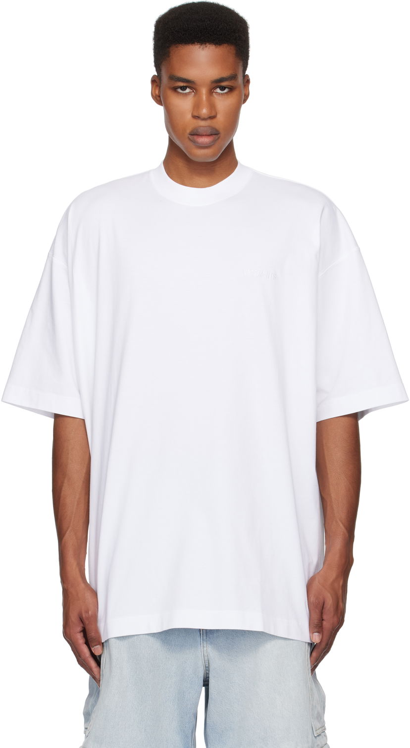 Футболка VETEMENTS Embroidered Logo Oversized T-Shirt білий | UA66TR765W