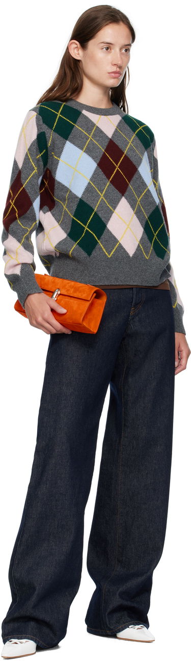 Cветр &Daughter &Daughter Ava Argyle Crewneck Sweater Сірий | WL24205, 3
