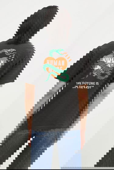 Футболка Human Made Graphic T-Shirt with Snake, Heart, and 'The Future Is In The Past' Print чорний | HM29TE001, 0