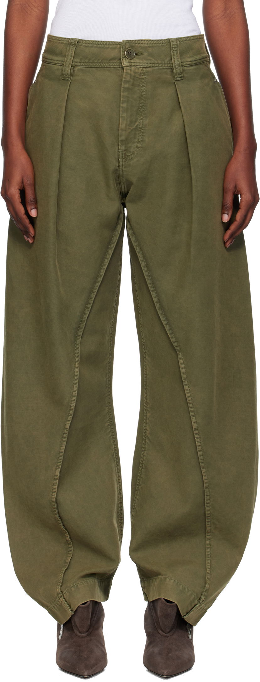 Штани JW Anderson JW Anderson Twisted Seam Trousers Зелений | TR0417-PG1600