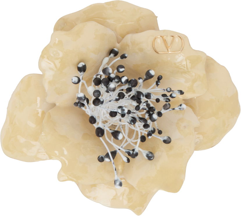Pin Valentino Off-White Flower Pin бежевий | 6Y2J0T01GCT