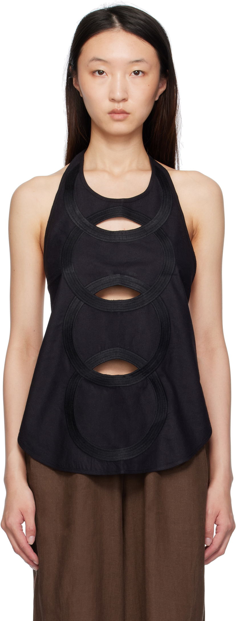 Безрукавка Baserange Baserange Halter Neck Cutout Top чорний | TOCHA-WS-SU25