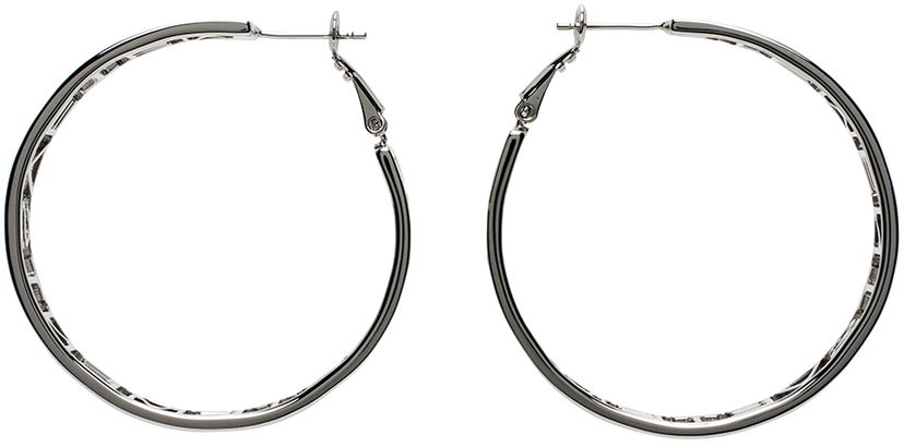 Сережки VETEMENTS Small Logo Hoop Earrings Сірий | UE64EA180S