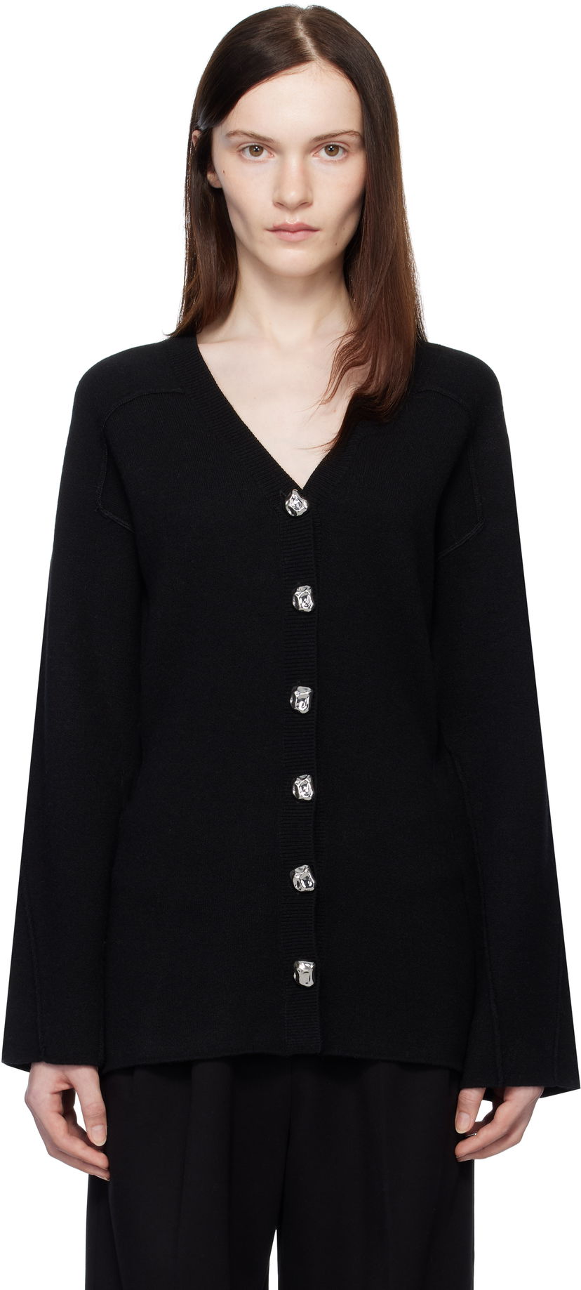 Cветр rag & bone rag & bone Bridget V-Neck Cardigan чорний | WAS24H012MM12