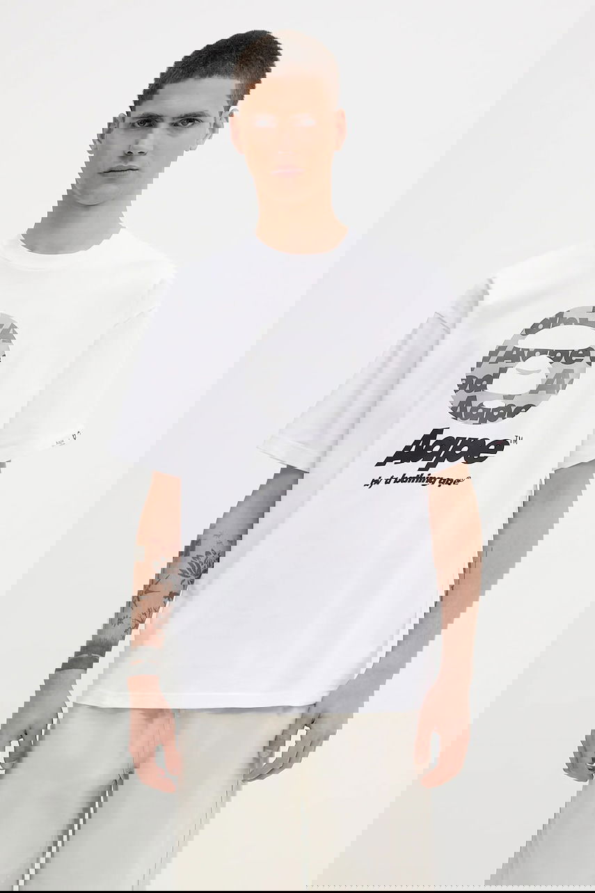 Футболка AAPE by A Bathing Ape AAPE Basic Print T-Shirt білий | AAPTEM1639XXO, 0