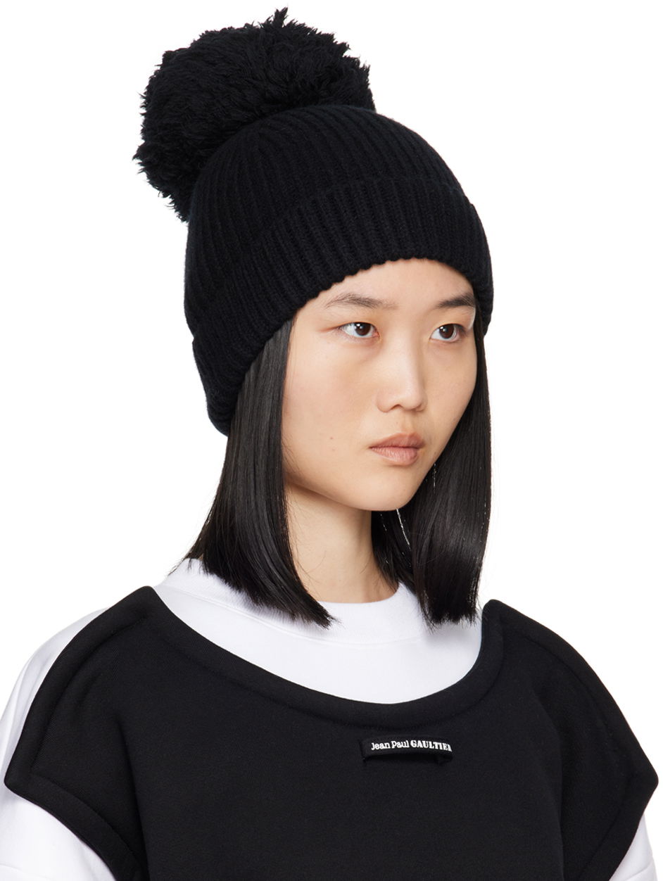 Шапка Jean Paul Gaultier Pompom Beanie чорний | 24/30-U-CC031-M074-00, 1