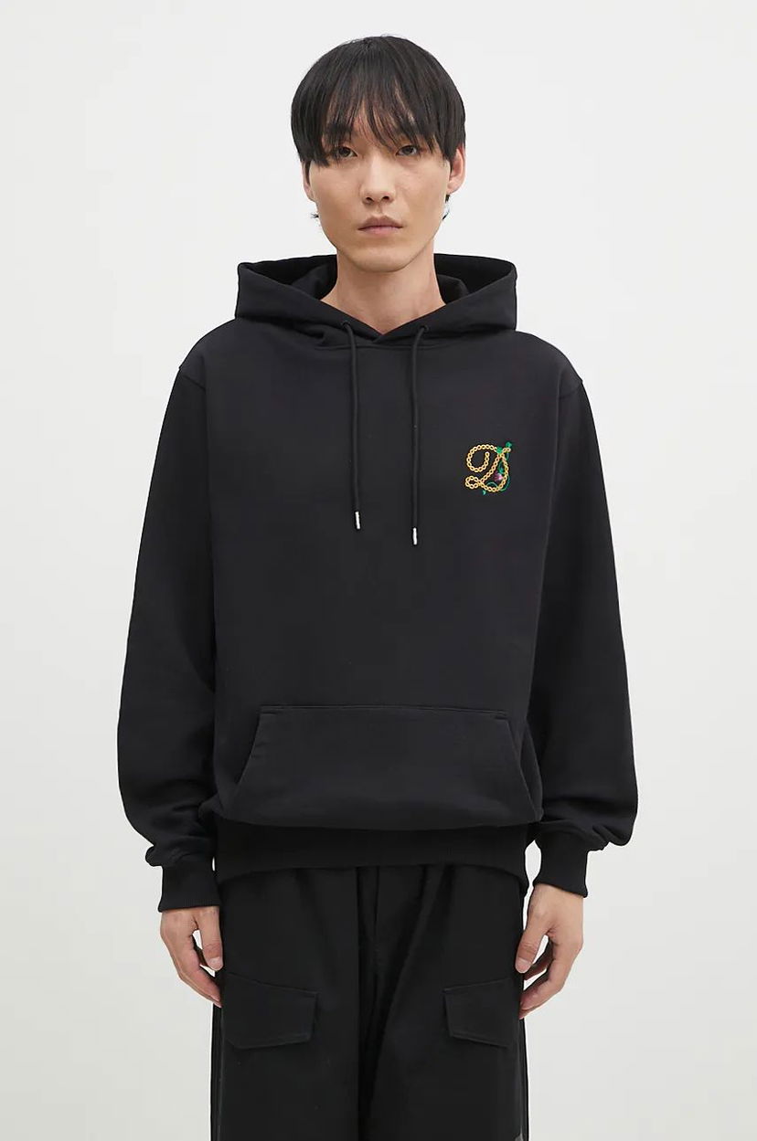 Світшоти Drôle de Monsieur Hoodie with Print чорний | E.HO170.CO127.BL