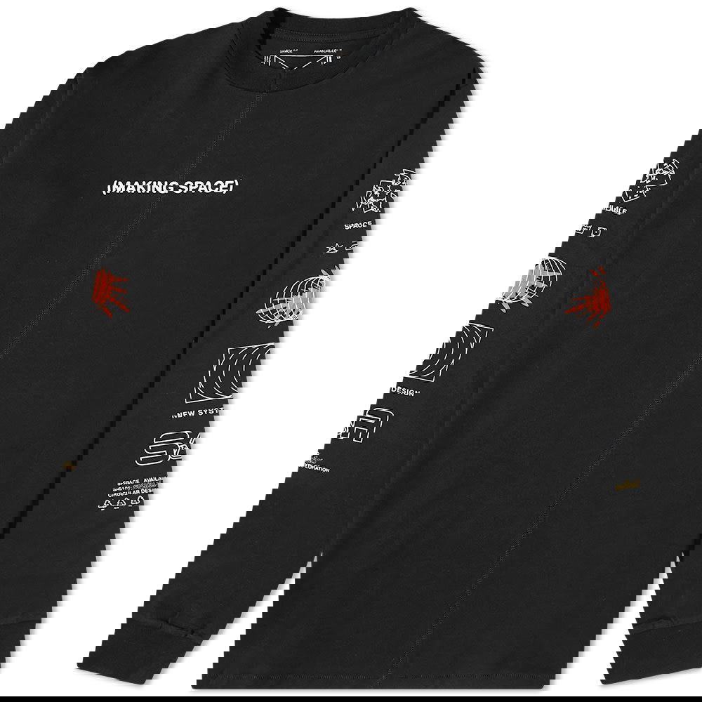 Футболка Space Available Long Sleeve Upcycled Making Space Tee чорний | SA-LS-UMS001-BLK, 0
